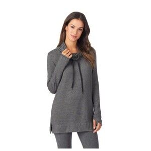Cuddl Duds Ultra Cozy Women's Medium Heather Grey Long Sleeve Cowl Neck Tunic